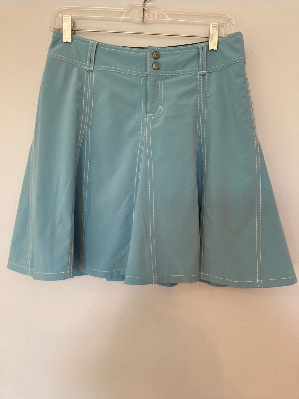 Athleta Whatever tennis skort light blue paneled with contrast stitching sz 4P